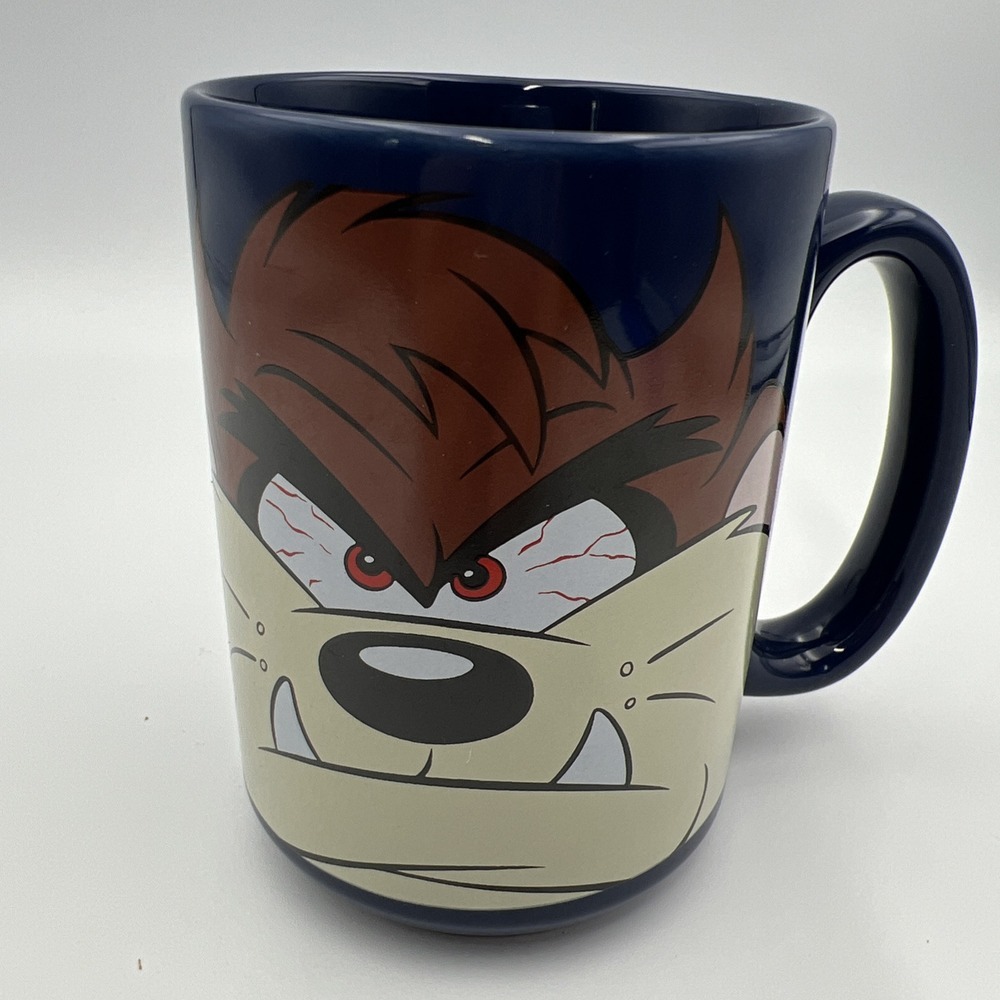Tasmanian Devil Vintage 1999‎ Blue Coffee Mug Warner Bros. TAZ Looney Tunes